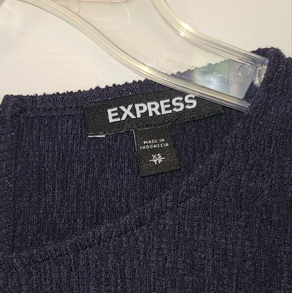Express Navy Ruffle Blouse - Picture 8 of 8